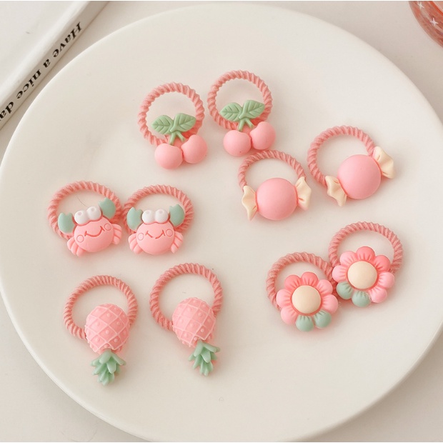 Set 10 Dây cột tóc dễ thương cho bé, buộc tóc kiểu công chúa