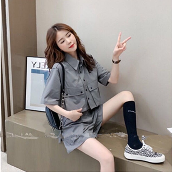 Bộ Đồ Hai Mảnh Áo Tay Ngắn Và Quần Ngắn Phong Cách Phương Tây Thời Trang Dành Cho Nữ