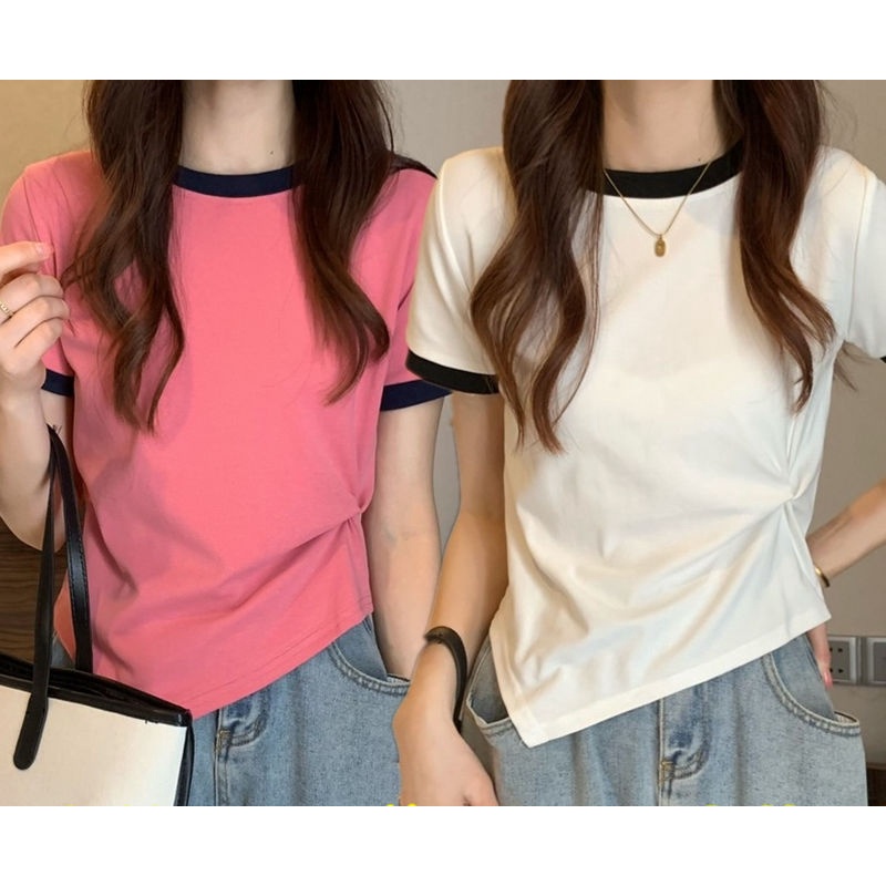 Áo Thun Tay Ngắn Và Quần Ngắn Bằng Lụa Lạnh Thời Trang Mùa Hè Dành Cho Nữ