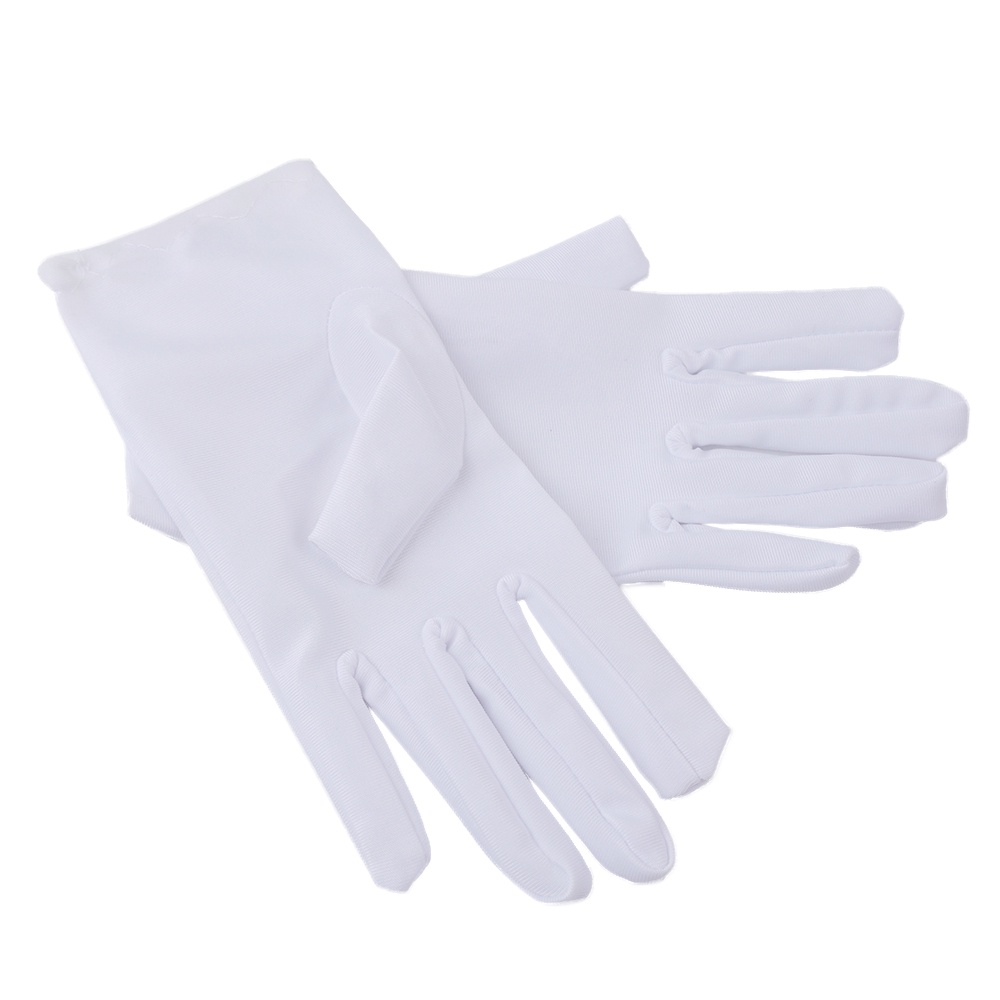 Găng Tay Satin Ngắn Co Giãn Màu Trắng Dùng Biểu Diễn Nhảy Múa / Hóa Trang Công Chúa / Sân Khấu