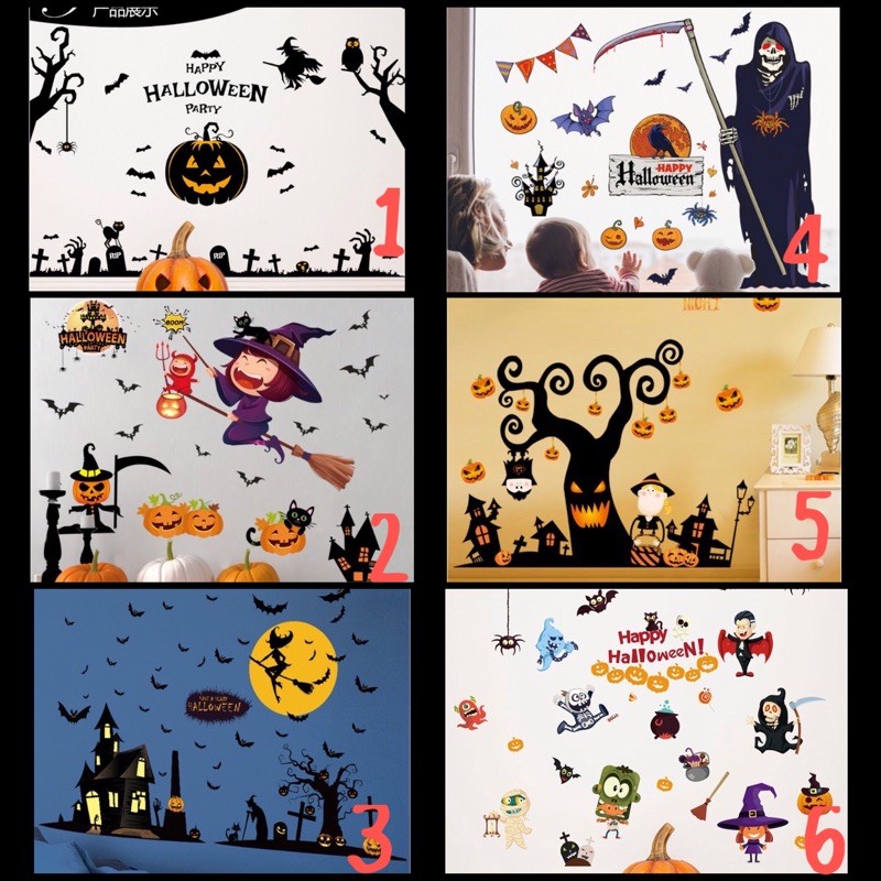 Decal trang tri tường halloween - Nhiều mẫu khách ib chọn mẫu
