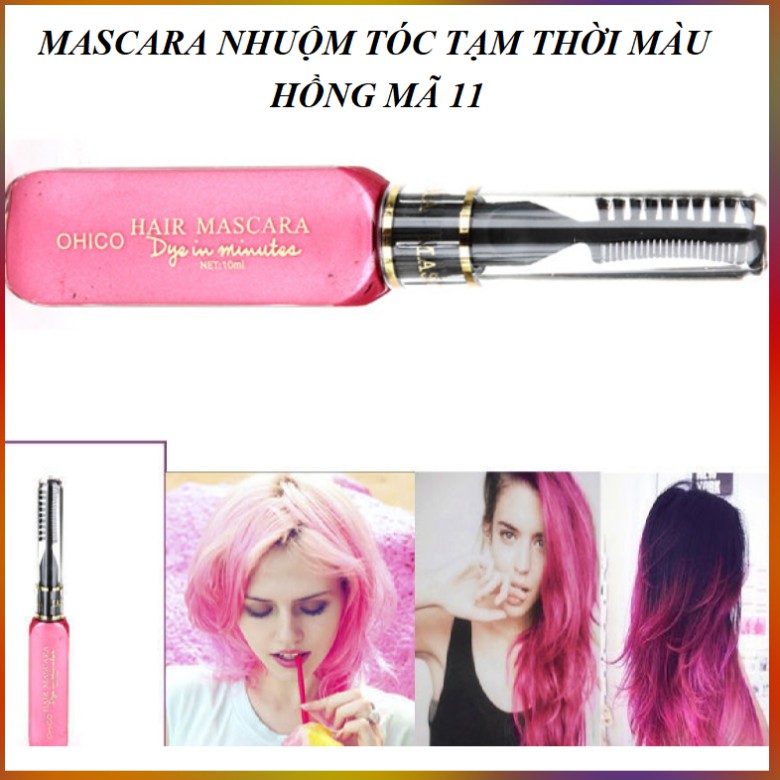 Mascara nhuộm tóc màu hồng tạm thời OHICO 10ml/chai - MS11