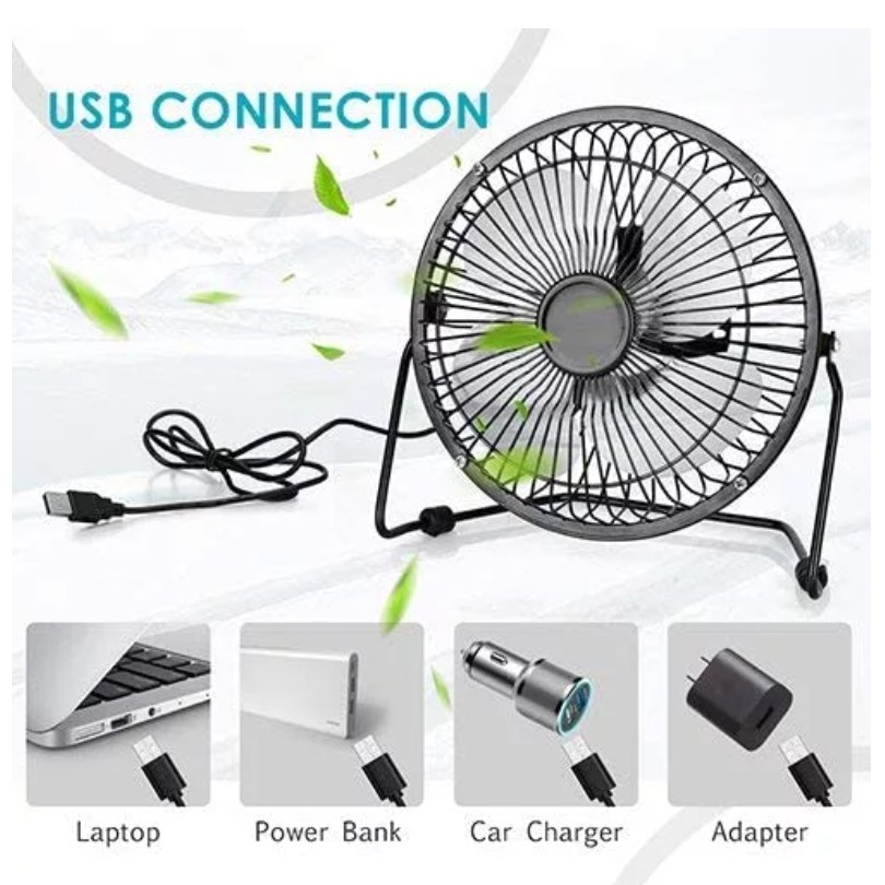 Quạt Điện Mini Để Bàn, Bằng Sắt Cắm Cổng USB 5V - Cực Êm - Bền - Bảo Hành 6 Tháng Lỗi 1 Đổi 1