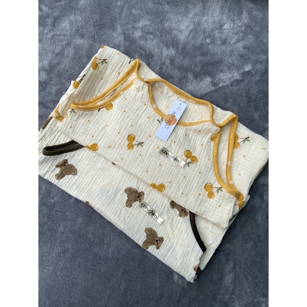 Túi ngủ vải xô muslin hàn quốc 2 lớp CONCHIM | BigBuy360 - bigbuy360.vn