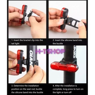 Đèn LED hậu xe đạp USB mẫu mới
