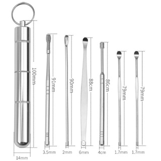Set 6 Dụng Cụ Lấy Ráy Tai(Tuýp Nhôm Bạc)