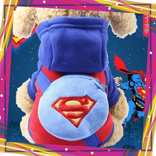 Áo nỉ 2 chân túi đồng xu Supermann cho Chó Mèo