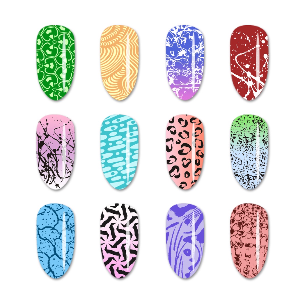 Bảng In Họa Tiết Trang Trí Móng XL-006 6*12cm