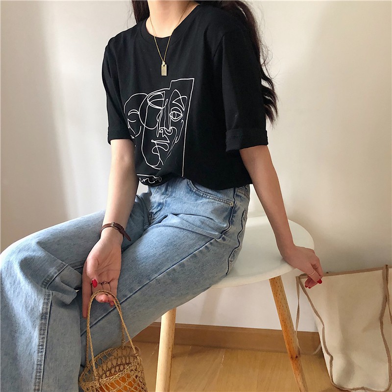 Áo Thun Tay Ngắn Dáng Rộng Trẻ Trung Thiết Kế Đơn Giản Phong Cách Hàn Quốc | BigBuy360 - bigbuy360.vn