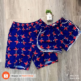 [Yeah1Shop]- Quần đôi đi biển cá mập miệng đỏ (nam nữ)