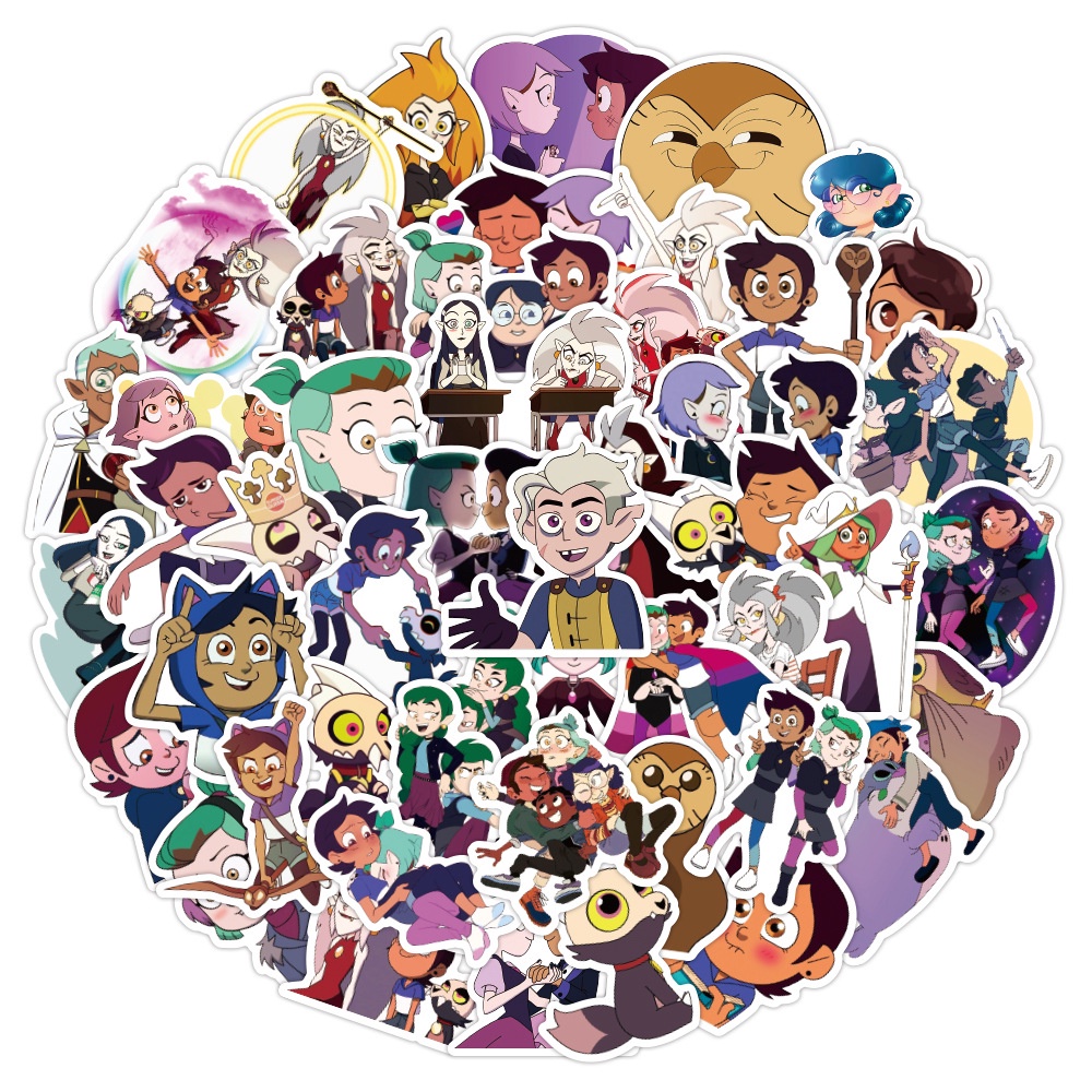 Y&P| Hình Dán Chống Nước The Owl House Phim Hoạt Hình Mũ Bảo Hiểm Máy Tính Xách Tay Hành Lý Dán Thiết Lập, 50 tờ