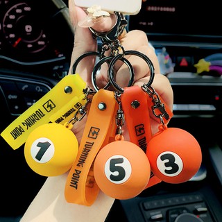 Móc chìa khóa thời trang bi-a lucky, móc khóa trang trí đa năng