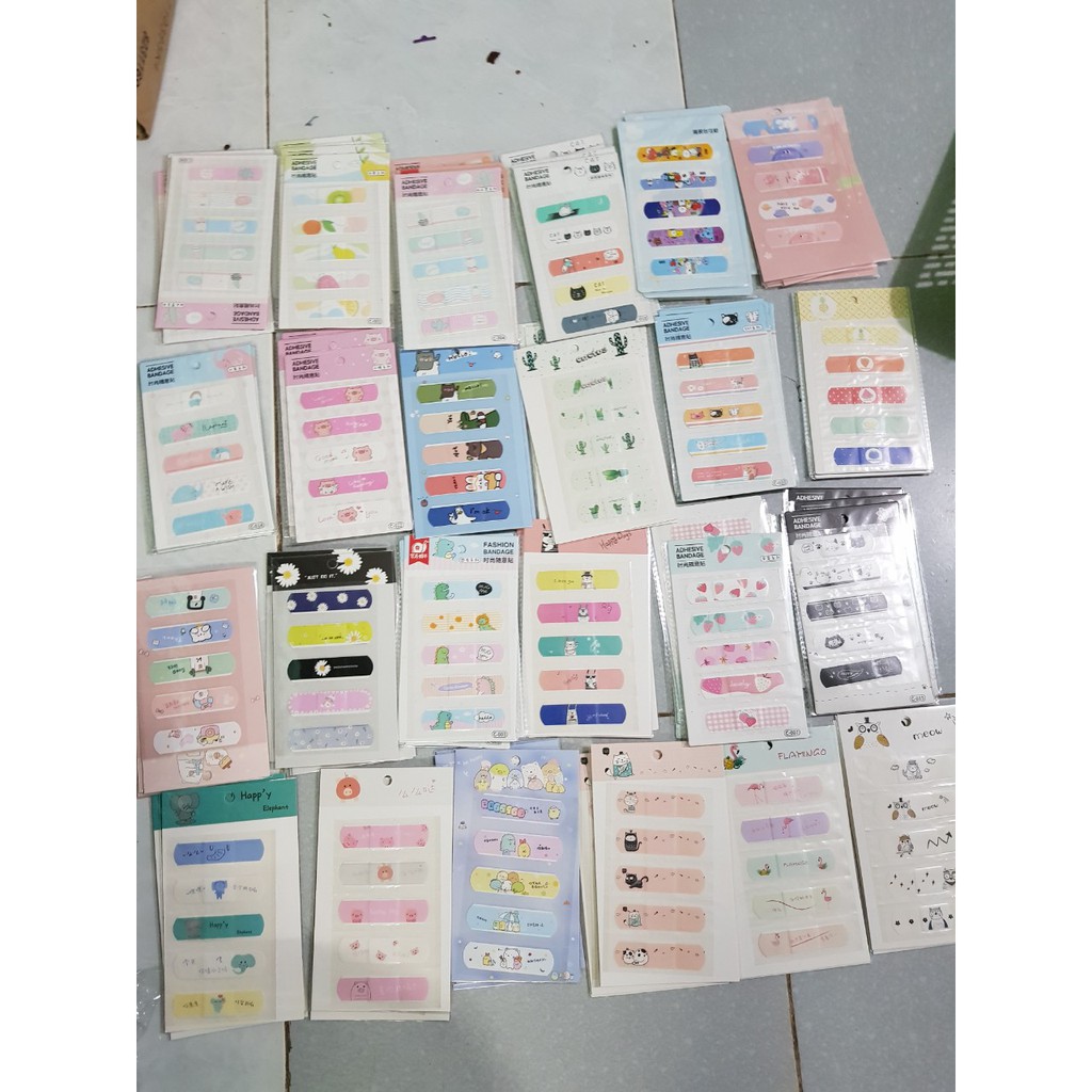 Set 4-5 Băng Dán Cá Nhân dễ thương sắ màu cute - VPP Brendo