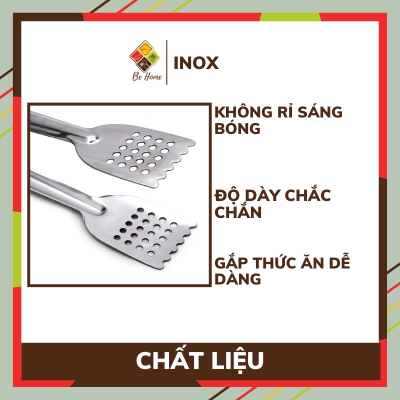 Kẹp Gắp Thịt Nướng Inox 304 BEHOME Kẹp Gắp Đá Thức Ăn Hàn Quốc Các Cỡ Siêu Đẹp [Được Tặng Kẹp Khi Mua Nồi Lẩu Bất Kì]