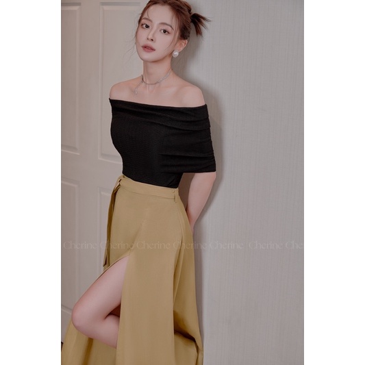 Classy Top - áo trễ vai co dãn, chất liệu thun hàn cao cấp by Cherine