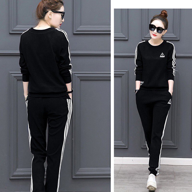Bộ đồ thể thao thu đông quần dài họa tiết tam giác