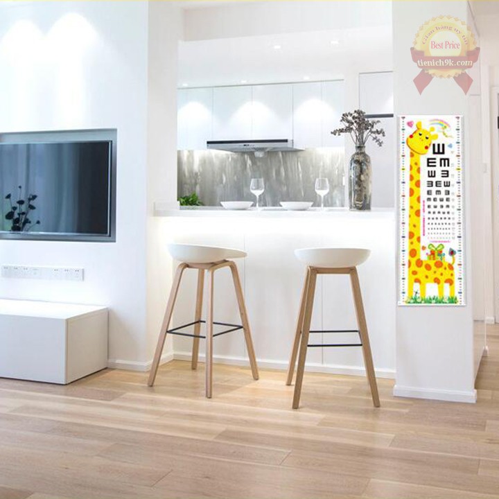 Decal thước đo chiều cao dán tường trang trí nhà dễ thương cute