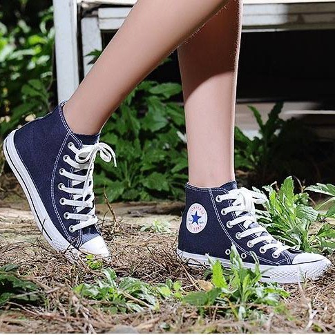 Giày CV Allstar Nữ Xanh Biển Cổ Cao