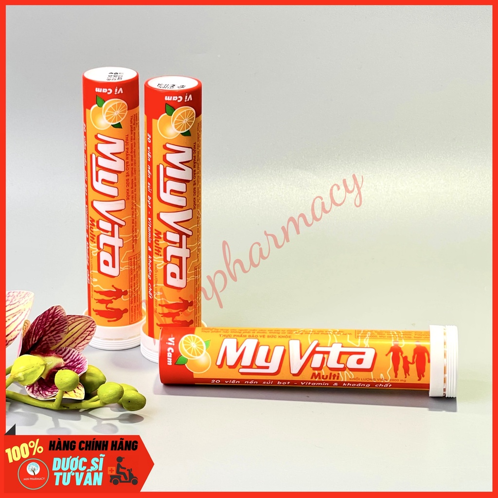 Viên Sủi Bổ Sung Vitamin MYVITA Multivitamin Vị Cam (Tuýp 20 Viên) - Minpharmacy