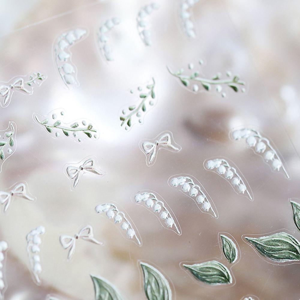 QQMALL Miếng Dán Trang Trí Móng Tay Hình Hoa Lá Xinh Xắn