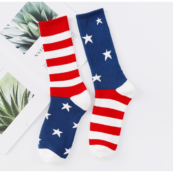 Vớ Tất thể thao cao cổ Cờ Hoa Kỳ phong cách trẻ trung, cá tính, năng động