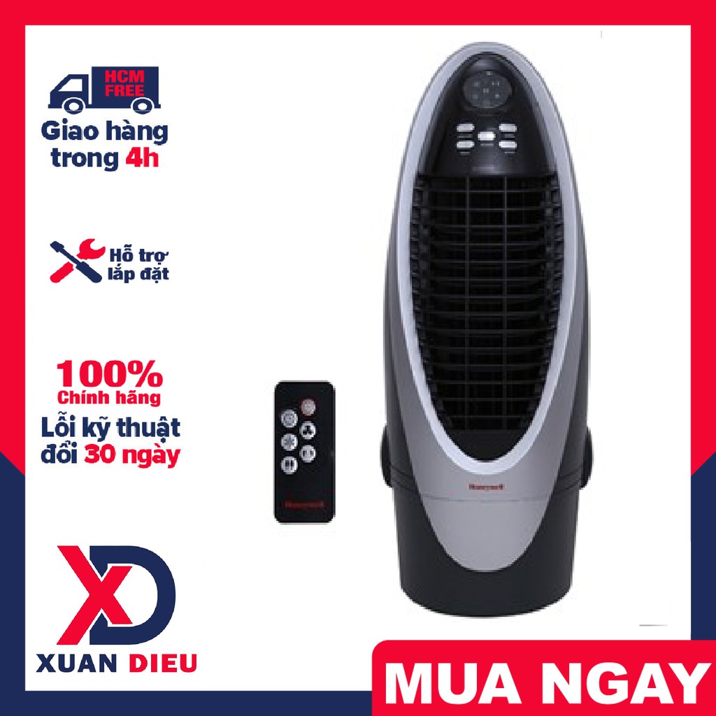 Quạt điều hòa Honeywell Tạo hơi nước làm dịu nhanh không khí với công suất 100 W.Chức năng ion lọc không khí hiện đại