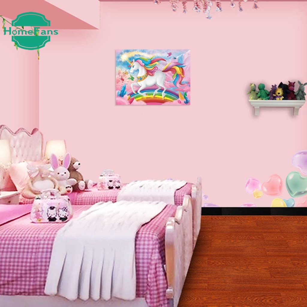 Bộ Dụng Cụ Làm Tranh Đính Đá Hình Ngựa Một Sừng 5d 40x30cm