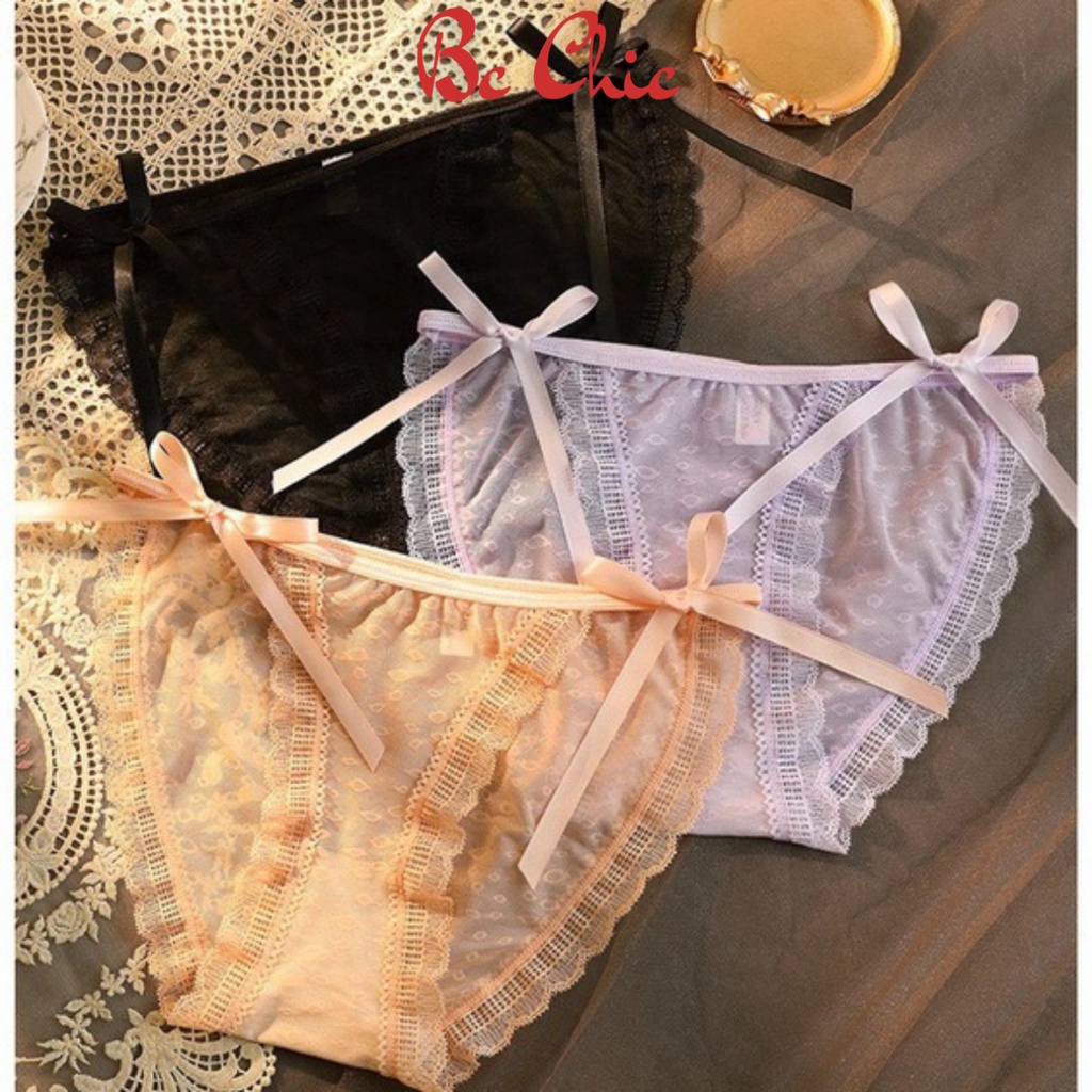 Quần Lót Nữ , Quần Lót Ren Sexy thiết kế dây buộc thoáng mát MÃ Q305 BC_CHIC LINGERIE