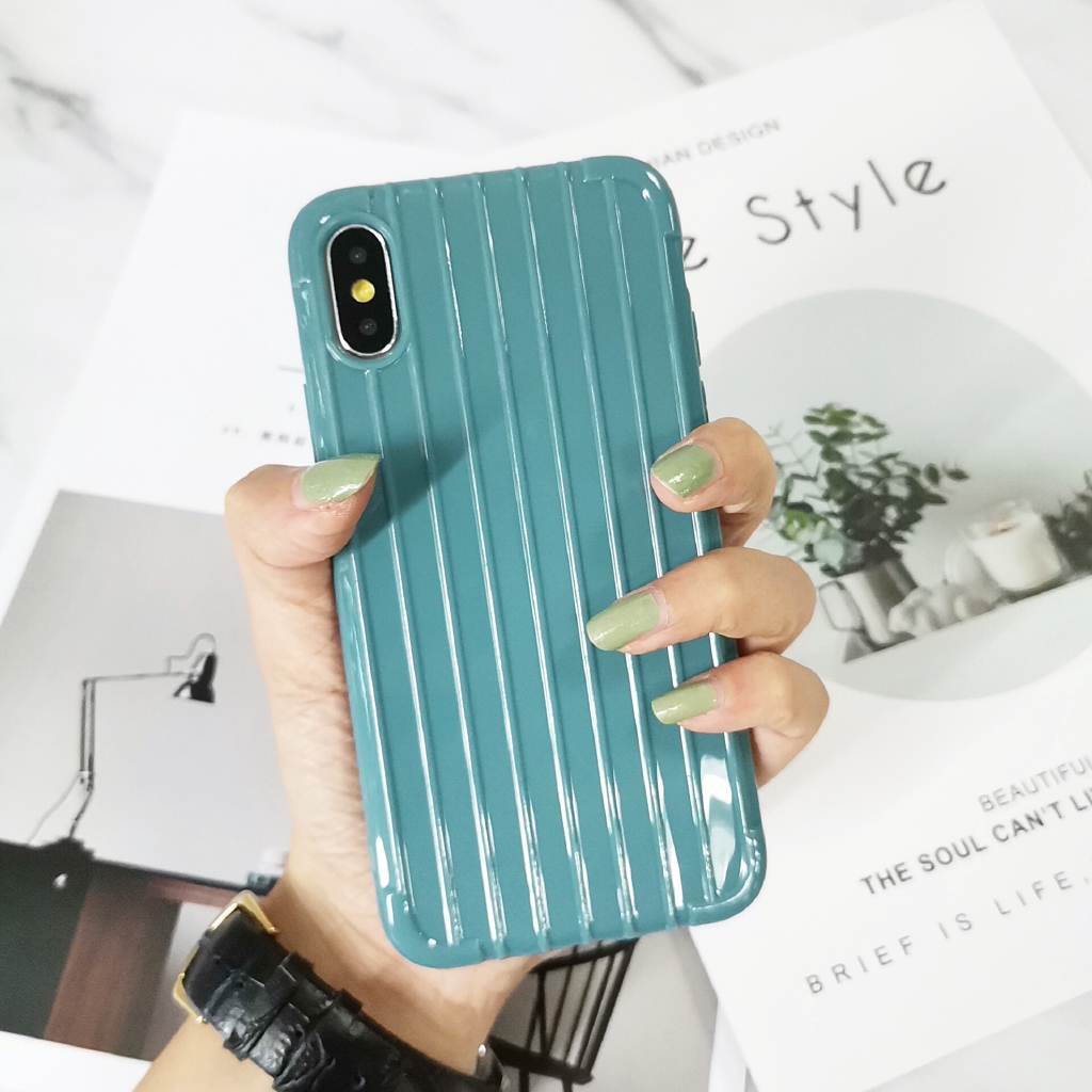 Ốp điện thoại TPU vân kẻ sọc nổi màu trơn thời trang cho iPhone 11 Pro Max 6/6s 6plus/6splus 7/8 7plus/8plus X XS XR Xs | BigBuy360 - bigbuy360.vn