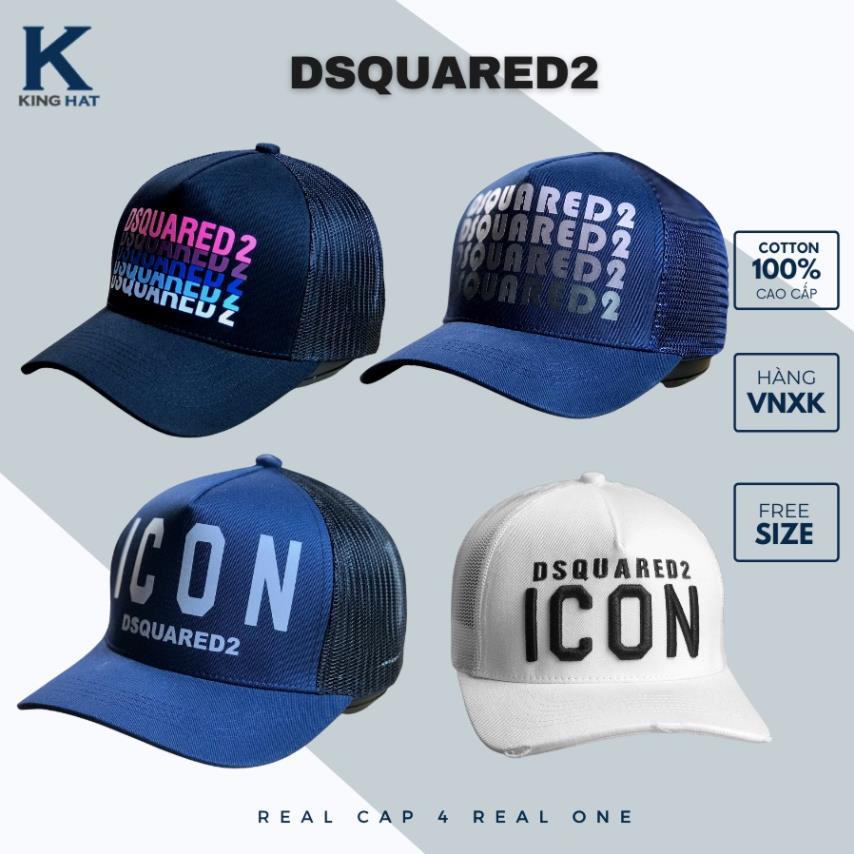 Nón lưỡi trai Logo thêu DSQUARED2, 100% cotton cao cấp, form lưới thoáng mát, thiết kế thể thao, dễ phối đồ