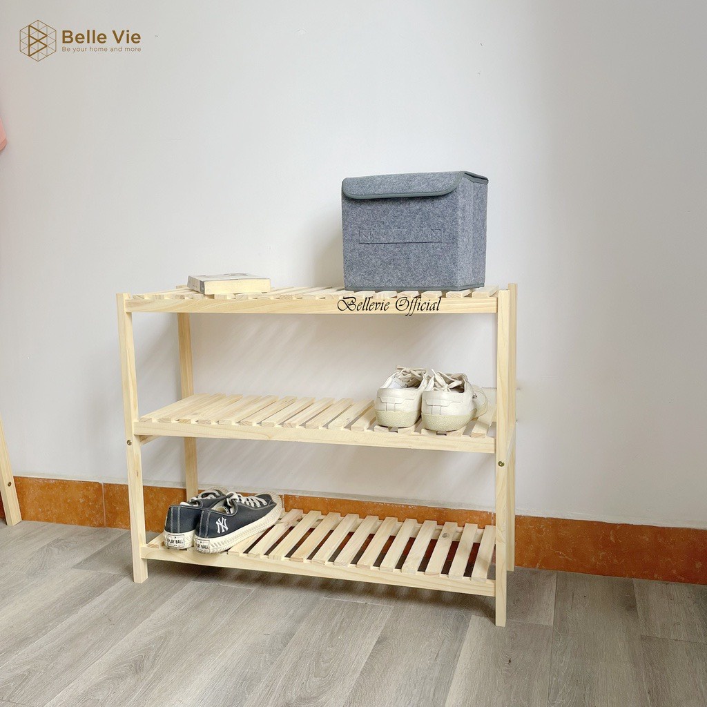 Xả Kho Kệ Để Giày 3 Tầng Nội thất decor Family  Kệ Gỗ Trang Trí Decor Đơn Giản Hiện Đại KT Rông80Cm x Sâu28Cm x Cao68Cm