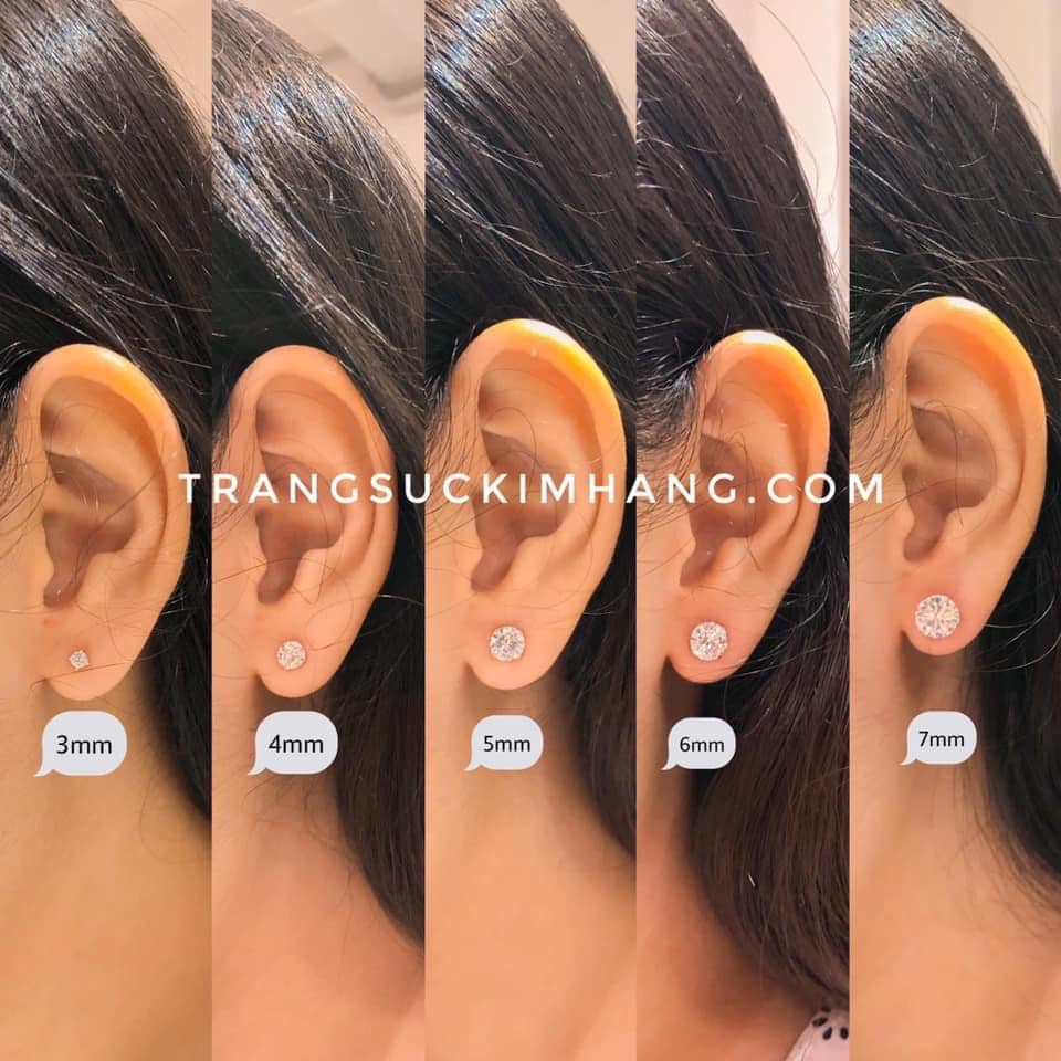 Khuyên Tai Bạc Nụ Tròn Đúc Khuôn 4 Chấu - Chốt Vặn