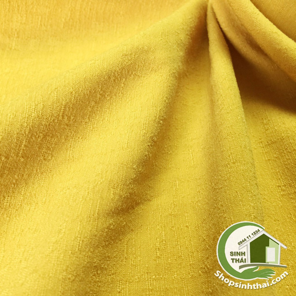 Vải linen màu vàng, vải lanh dày đẹp [ 1 mét x khổ 1,5m ]