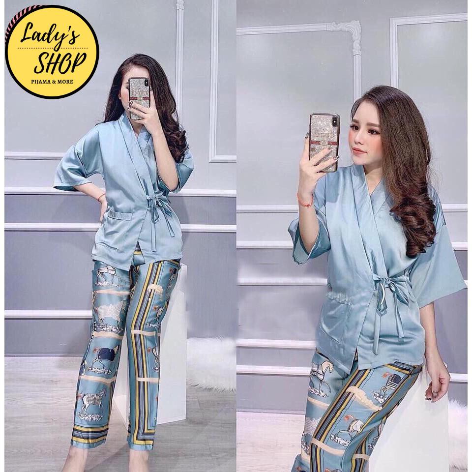 Đồ Bộ Pijama - Bộ Lụa Peplum Chất Liệu Satin Cao Cấp [VIDEO+ẢNH THẬT | BigBuy360 - bigbuy360.vn