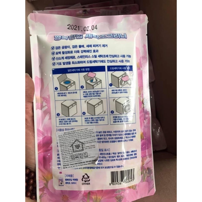 Bột Tẩy Vệ Sinh Lồng Máy Giặt Hàn Quốc Siêu Sạch 400Gram