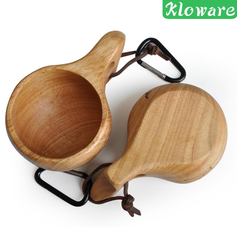 Cốc uống sữa / nước trái cây / bia / trà / cà phê làm từ gỗ bằng thủ công 15x9x5.5cm