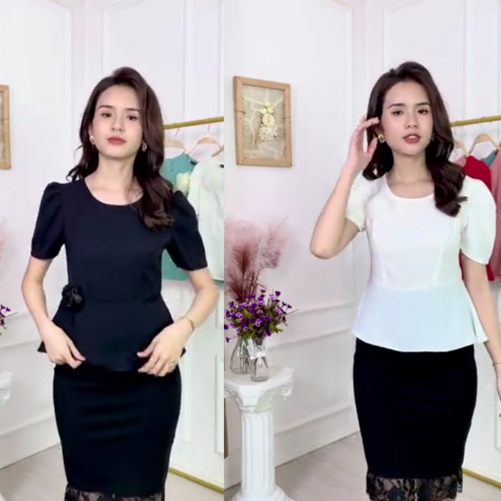 Áo Công Sở Nữ Tay Bồng Chất Liệu Đũi Hàn Cao Cấp Eo Đuôi Cá - AD050