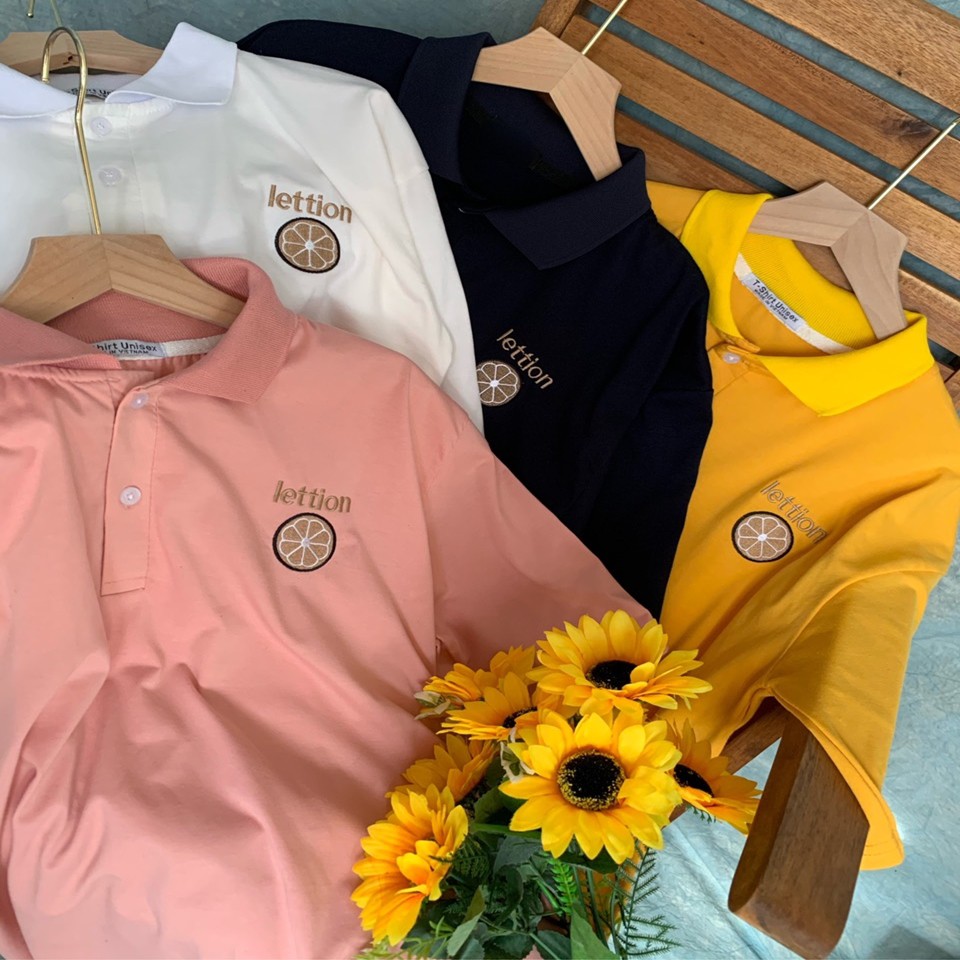 Áo thun tay lỡ có cổ unisex Lettion 🔸 SIÊU HOT 🔸 áo phông ngắn tay nam nữ phong cách ulzzang G-Alpha - G003