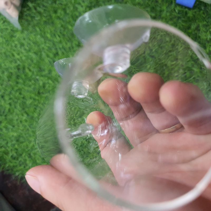 Cốc sủi oxy chống văng nước - cốc sủi thủy tinh chống bắn nước bể cá ( Tặng kèm dây sủi và quả sủi )