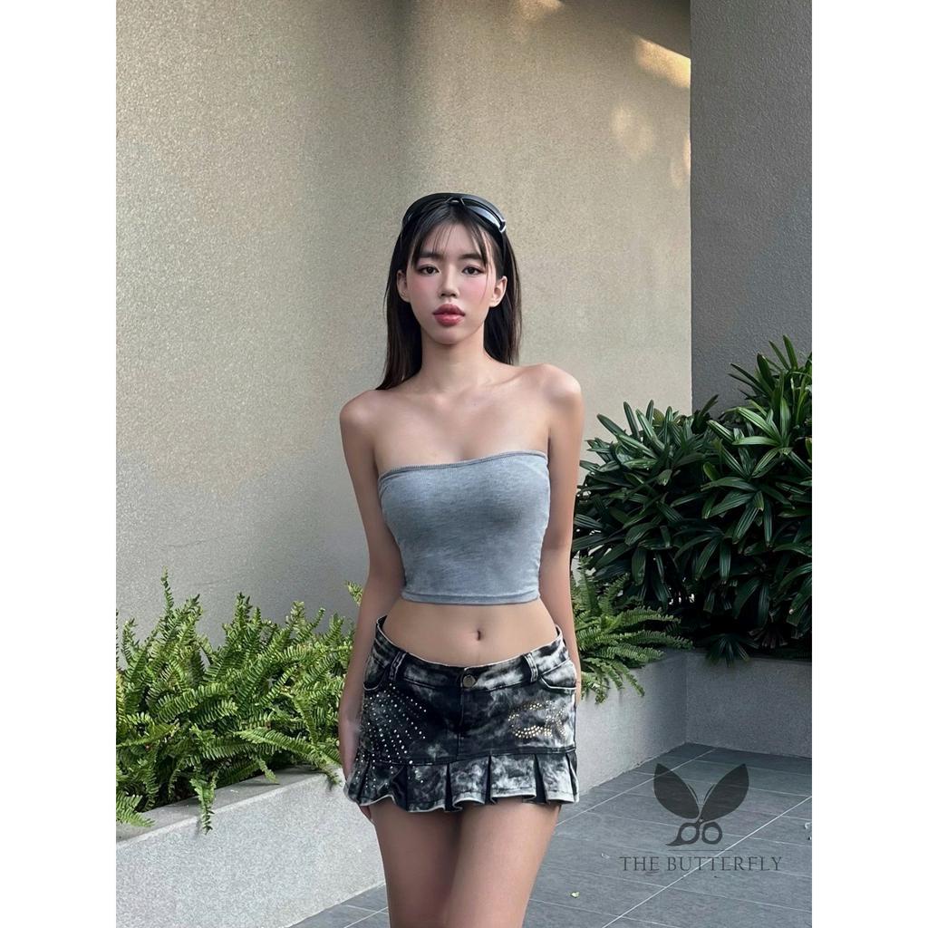 Áo Ống - Áo Quây - TUBETOP  Thun Cotton Lụa Gân Tăm Co Giãn 4 Chiều The Butterfly