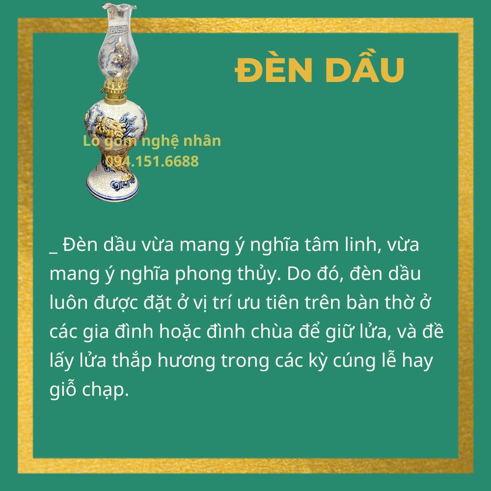 Đèn Thờ Cúng Men Rạn Váy Tròn Rồng - Váy Vuông Sen Bát Tràng - Nghệ nhân Chế Tác