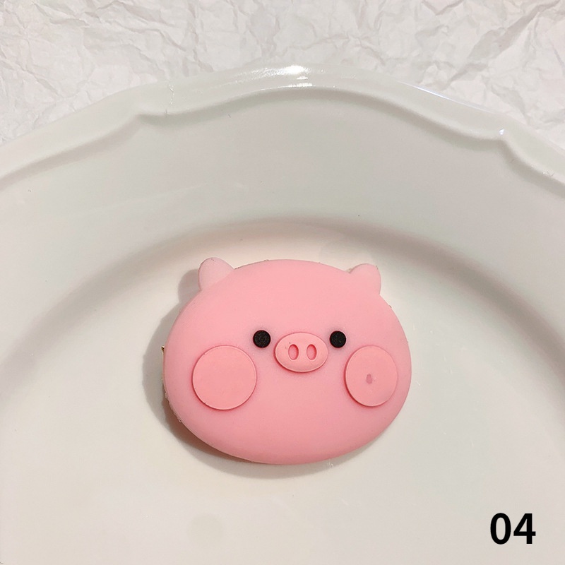 Kẹp tóc mềm mại thiết kế hình chú heo hồng hoạt hình đáng yêu dành cho nữ