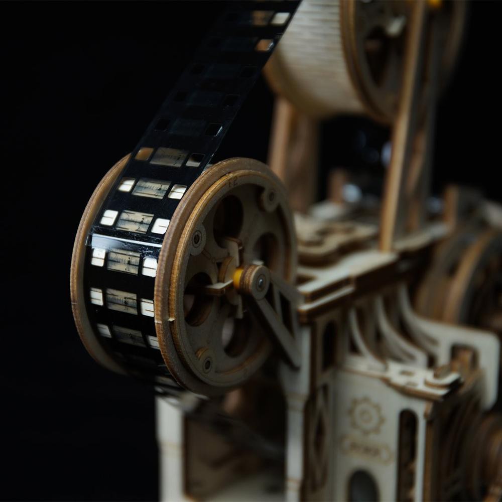 [BẢN XUẤT KHẨU TIẾNG ANH] Đồ chơi lắp ráp gỗ 3D Mô hình Cơ Động học Máy Chiếu Phim Vitascope LK601 Robotime