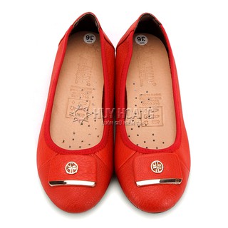 Giày nữ búp bê da bò màu cam PH7910