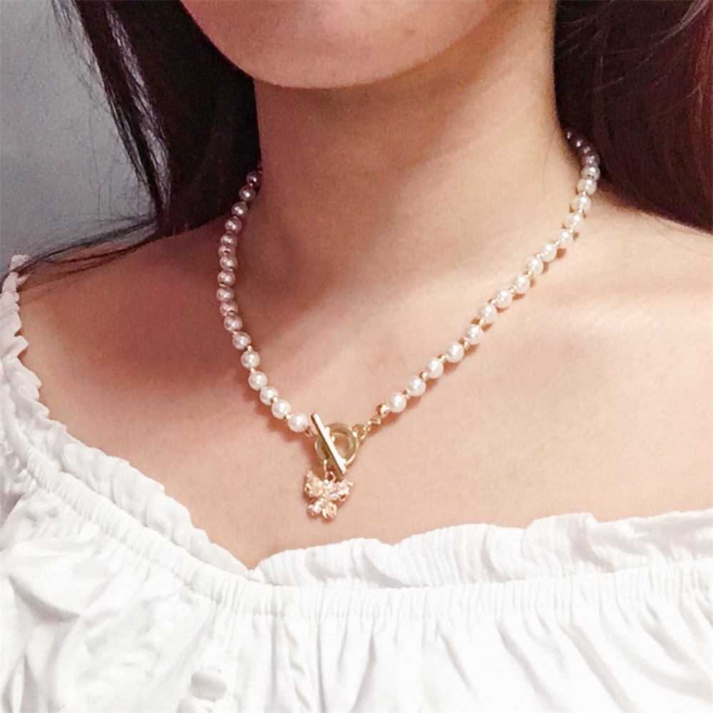 Dây chuyền ngọc trai mặt hình bướm thanh lịch nữ tính