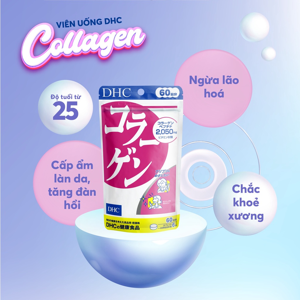 Viên uống chống lão hóa đẹp da DHC Collagen Nhật Bản 30 ngày