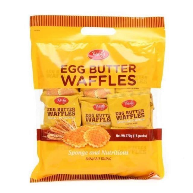 Bánh bơ trứng Butter Waffles Richy 270 gram (18 gói)