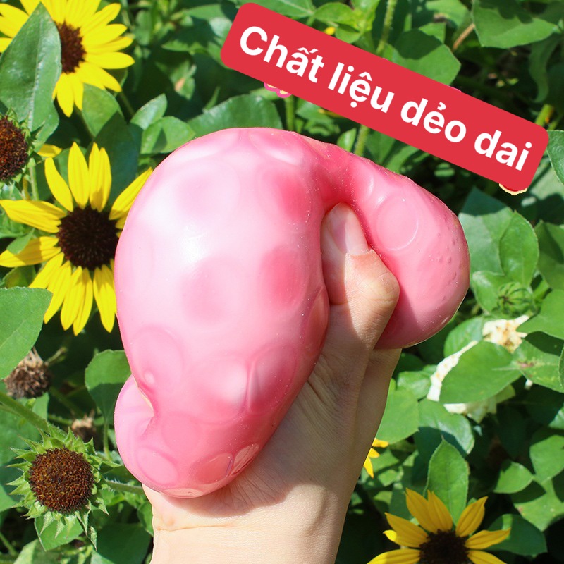 Dâu Tây Đổi Màu Xả Stress,Đồ chơi Quả Dâu Tây Cao Su dẻo nắn bóp giúp giải tỏa căng thẳng