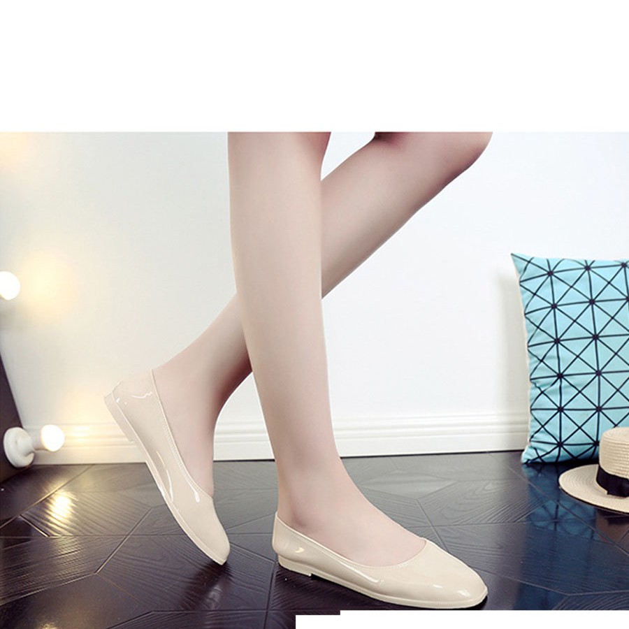 Giày búp bê mũi vuông nhiều màu nữ form chuẩn giày nhựa đi mưa, giày bệt đế bằng V188 | BigBuy360 - bigbuy360.vn