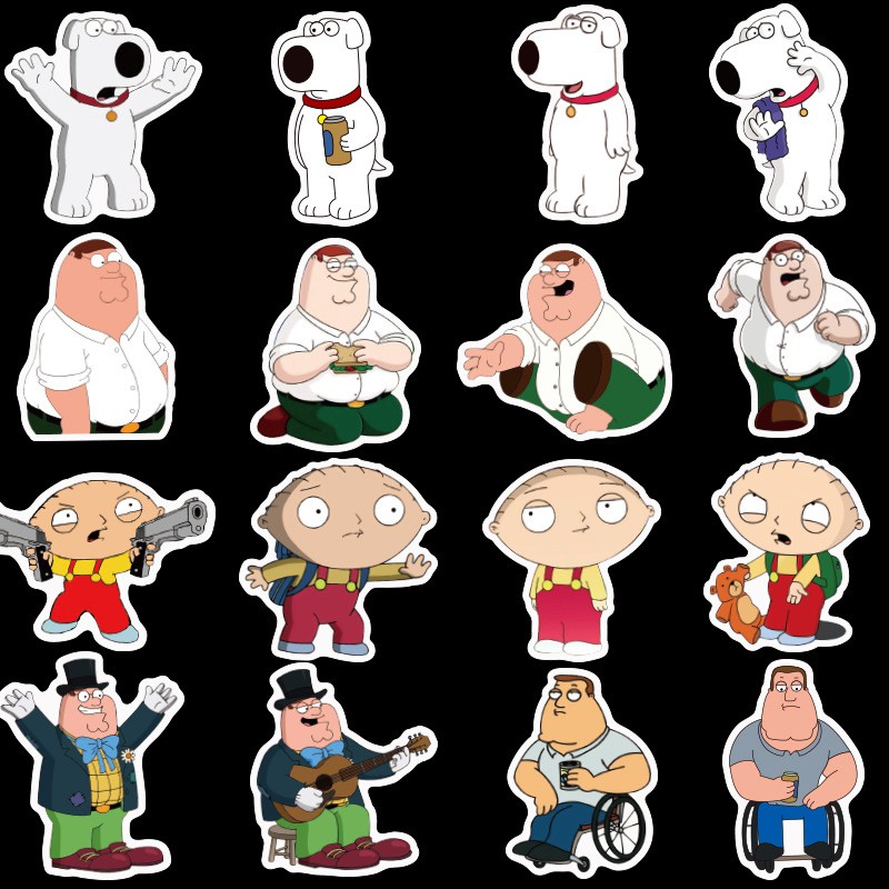 Set 100 miếng dán chống thấm nước hình nhân vật trong Family Guy độc đáo